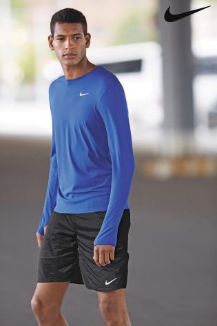 Blue Nike Dri-FIT Contour Long Sleeve Tee